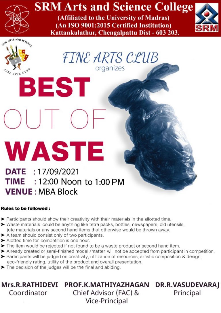 Best out of waste SRM Arts and Science College