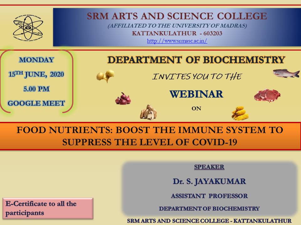 Webinar on Food Nutrients Boost the Immune System to Suppress the Level of Covid-19