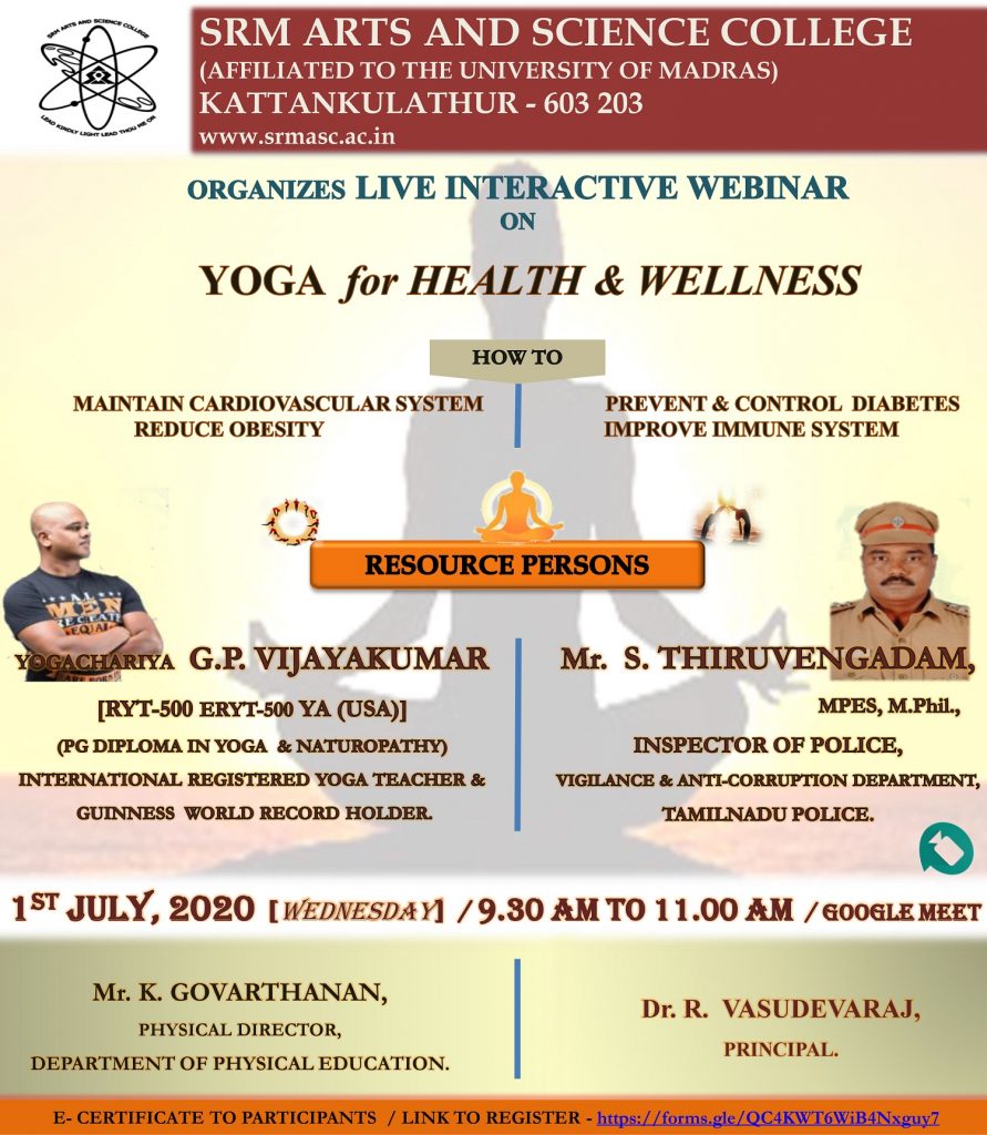 Webinar on Yoga for Health and Wellness