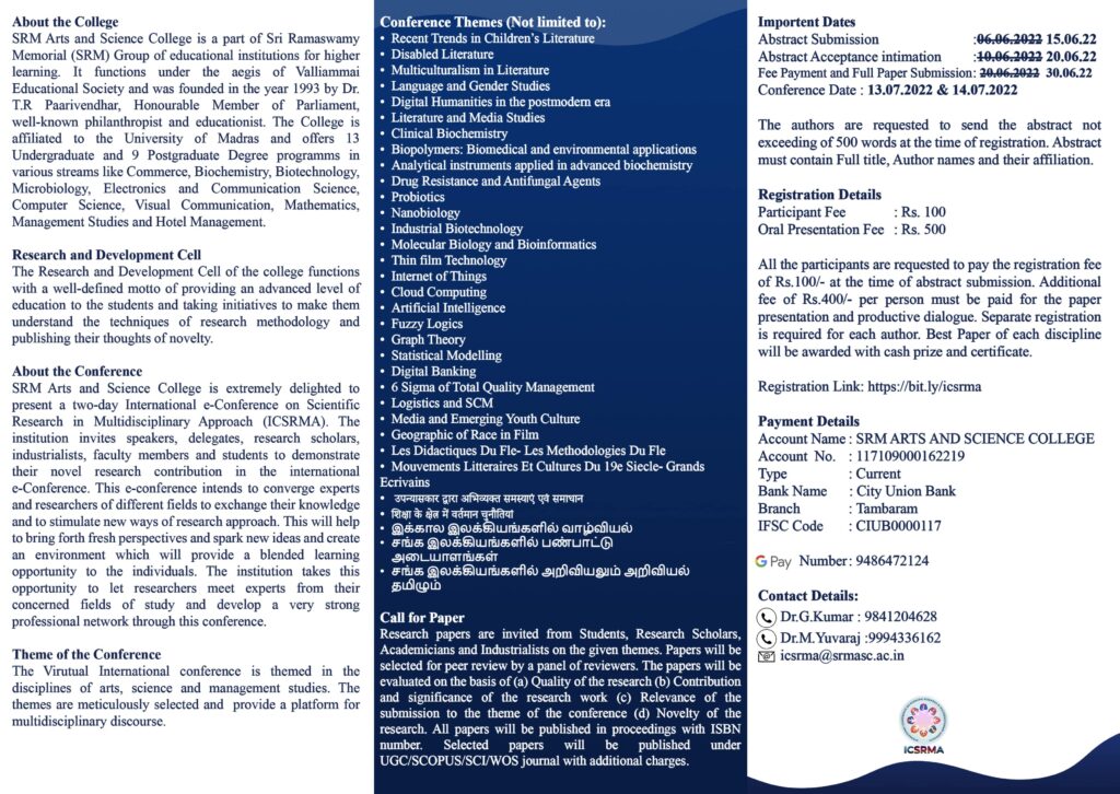 International e-Conference on Scientific Research in Multidisciplinary Approach (ICSRMA)
